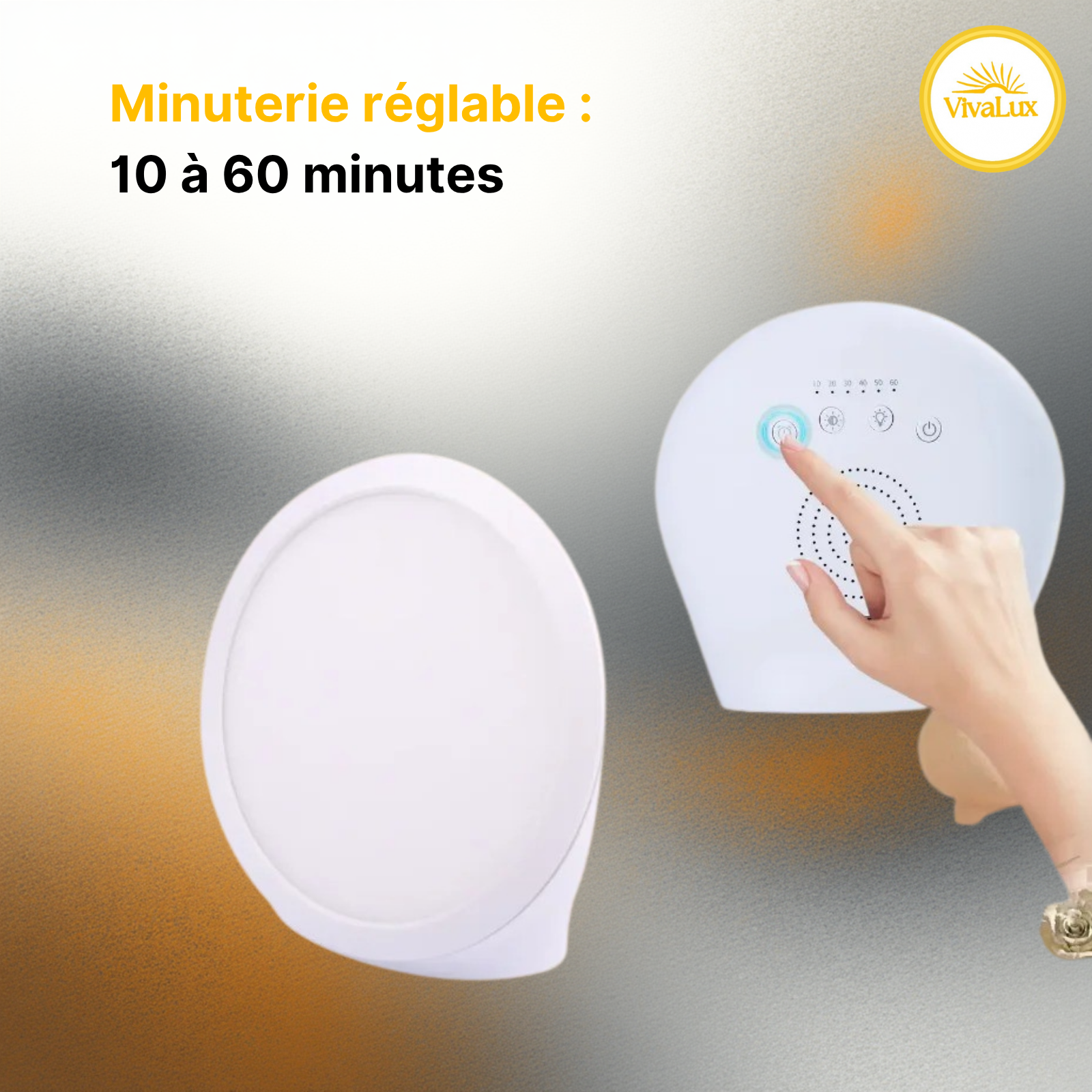 Lampe de Luminothérapie ronde - 10 000 Lux de Lumière Naturelle pour Énergie et Bien-être