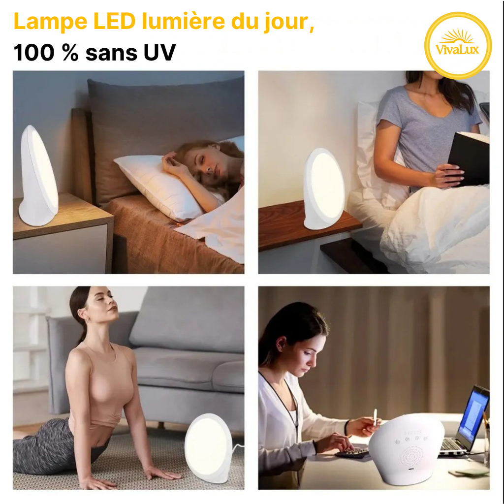 Lampe de Luminothérapie ronde - 10 000 Lux de Lumière Naturelle pour Énergie et Bien-être