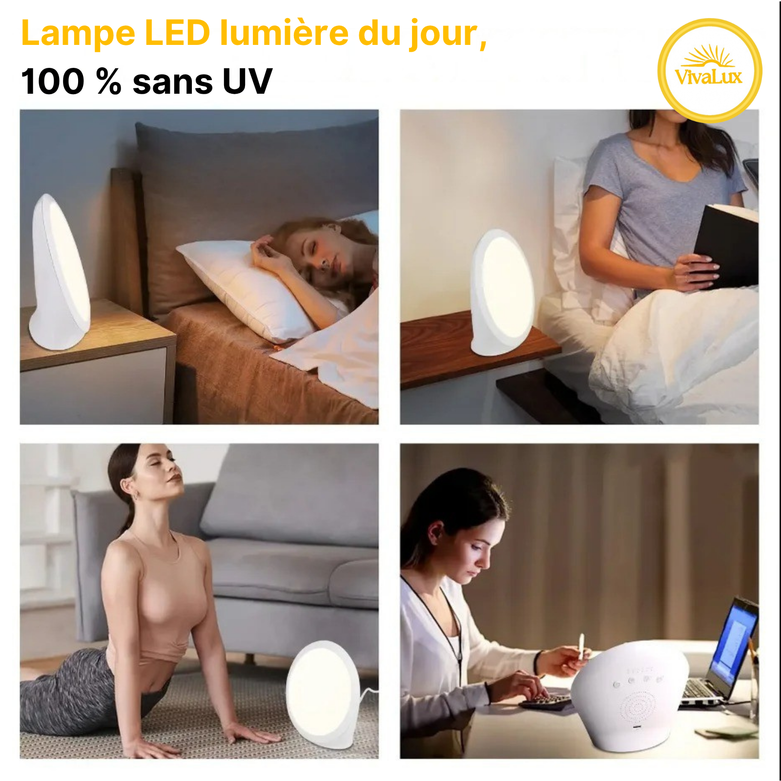 Lampe de Luminothérapie ronde - 10 000 Lux de Lumière Naturelle pour Énergie et Bien-être