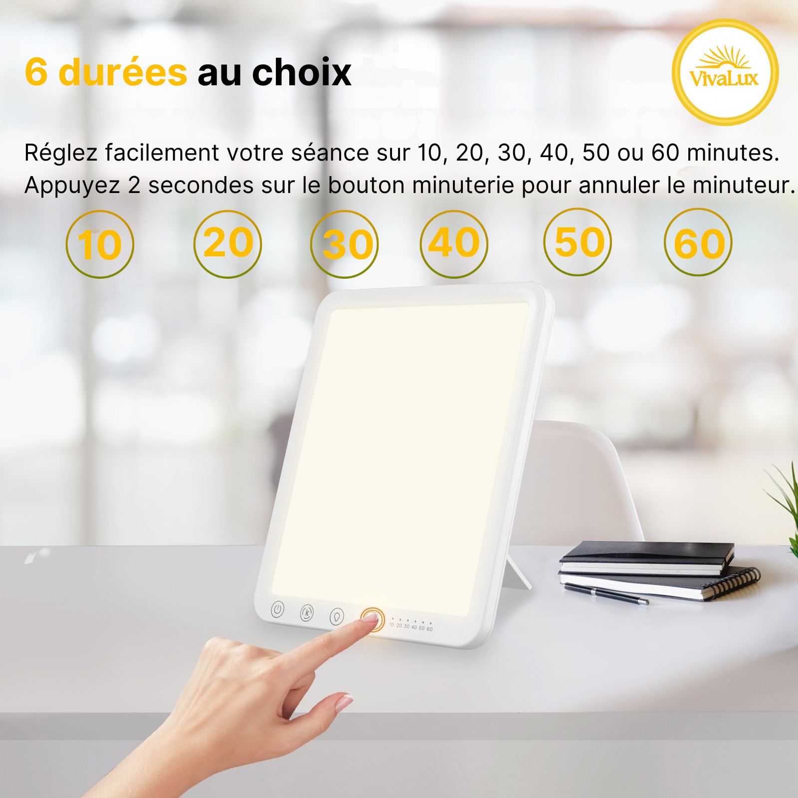 Lampe de Luminothérapie – 15 000 Lux de Lumière Naturelle pour Énergie et Bien-Être